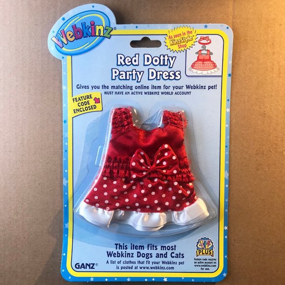 Webkinz Red Dotty party dress pet clothing -- BNWT - Picture 1 of 3